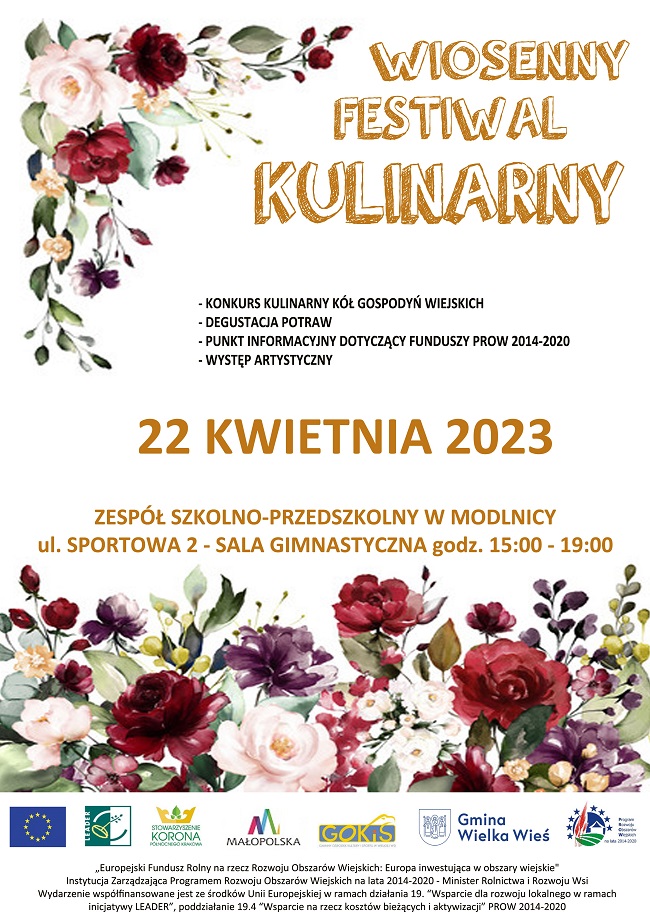 Plakat Wiosenny Festiwal Kulinarny 2023